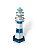 Farol Decorativo Azul e Branco em Madeira Decoração Náutica Praia - Imagem 5