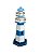 Farol Decorativo Azul e Branco em Madeira Decoração Náutica Praia - Imagem 3