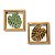 Kit 2 Quadros Folhas em Madeira 20x20x4 - Imagem 2