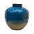 Vaso Decorativo Redondo Azul e Bege 21 cm em Metal - Imagem 4