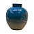 Vaso Decorativo Redondo Azul e Bege 27 cm em Metal - Imagem 2