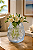 Vaso Conchas Azul em Vidro 18x15x15 cm - Imagem 1