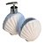 Kit de Banheiro 2 Peças Náutico Branco Conchas em Cerâmica - Imagem 3