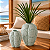 Vaso Decorativo Conchas Grande Verde Claro em Cerâmica 23x15x15 Decoração Náutica Praia - Imagem 1