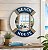 Espelho Beach House Azul e Branco 45x45x4 cm - Imagem 1