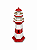 Farol Decorativo Vermelho e Branco em Madeira 27x11x11 - Imagem 2