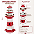 Farol Decorativo Vermelho e Branco em Madeira 27x11x11 - Imagem 2