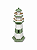 Farol Decorativo Verde e Branco em Madeira 27x11x11 - Imagem 2