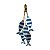 Penduricalho 5 Peixes em Madeira com Listra Azul Marinho 50x9x5,5 - Imagem 3