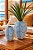 Kit 2 Vasos Decorativos Azul Claro Conchas em Cerâmica - Imagem 1