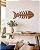 Quadro Decorativo Espinha de Peixe Marrom 60 x 23 cm em madeira - Imagem 1