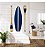 Decoração Praia Kit 1 Prancha + 2 Remos Azul Marinho Listra Branca de 130cm em Madeira - Imagem 3
