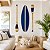 Decoração Praia Kit 1 Prancha + 2 Remos Azul Marinho Listra Branca de 130cm em Madeira - Imagem 1