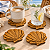 Kit 4 Porta Copos Decorativos Náuticos Conchas Marrom em Madeira - Imagem 1