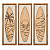 Kit 3 Quadros com Linho Pranchas Marrom e Preto 100x35cm - Imagem 2