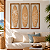 Kit 3 Quadros com Linho Pranchas Marrom e Branco 100x35cm - Imagem 1