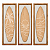 Kit 3 Quadros com Linho Pranchas Marrom e Branco 100x35cm - Imagem 2