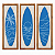 Kit 3 Quadros com Linho Pranchas Azul e Branco 100x35cm - Imagem 2