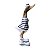 Enfeite Pato Marrom, Branco e Azul Marinho com Botas 32 cm - Imagem 3