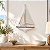 Enfeite Veleiro Azul e Branco 42 cm Decoração Náutica de Parede - Imagem 1