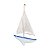 Enfeite Veleiro Azul e Branco 42 cm Decoração Náutica de Parede - Imagem 3