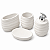 Kit de Banheiro de Cerâmica 4 Peças Ondas Branco Porta Sabonete Líquido /Saboneteira/Porta Escova/Porta algodão - Imagem 4