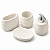 Kit de Banheiro de Cerâmica 4 Peças Ondas Branco Porta Sabonete Líquido /Saboneteira/Porta Escova/Porta algodão - Imagem 5