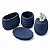 Kit de Banheiro de Cerâmica 4 Peças Ondas Azul Marinho Porta Sabonete Líquido /Saboneteira/Porta Escova/Porta algodão - Imagem 5