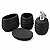 Kit de Banheiro de Cerâmica 4 Peças Ondas Preto Porta Sabonete Líquido /Saboneteira/Porta Escova/Porta algodão - Imagem 4