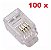 Kit 100 Plug Conector De Crimpar Rj11 4 Vias Telefone - Imagem 1
