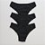 Kit de 3 Calcinhas De Algodão Tanga Boreale Preto K3-36-PR - Imagem 2