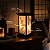 Luminária Abajur Japonesa LED Bambu e Pássaros - Imagem 2