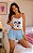 PIJAMA BLOGUEIRA MINIE AZUL CLARO (SUEDE ESTAMPADO) - Imagem 1