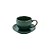 Jogo 04 xícaras de café em porcelana verde - Imagem 2
