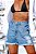 Shorts Feminino Jeans Hot Pants Barra Desfiada Godli - Imagem 1