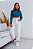 Calça Feminina Color Off White Mom Barra Desfiada Godli - Imagem 1