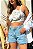 Shorts Feminino Jeans Hot Pants Barra Fio Godli - Imagem 1