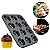 Forma Assadeira cupcake bolinhos 12 cavidades Forma de cupcake Forma de bolo antiaderente 35x26,5cm - Imagem 2