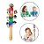 Chocalho de Guizos Sensorial Instrumento Musical Infantil Cabo de Madeira 19cm Brinquedo Educativo - Imagem 5