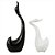 Enfeite Cerâmica Cisnes Preto Branco Entrelaçados 22.5cm - Imagem 1
