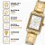 Relógio Orient Feminino Dourado Quadrado com Pedrinhas LGSS0064S1KX - Imagem 2