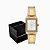 Relógio Orient Feminino Dourado Quadrado com Pedrinhas LGSS0064S1KX - Imagem 4