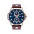 Relógio Orient Masculino fundo Azul Pulseira De Couro Marrom MTSCM004D1MB - Imagem 1