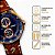Relógio Orient Masculino fundo Azul Pulseira De Couro Marrom MTSCM004D1MB - Imagem 4
