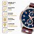 Relógio Orient Masculino fundo Azul Pulseira De Couro Marrom MTSCM004D1MB - Imagem 3