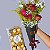 Buque Beautiful Black De 5 Rosas Vermelhas e Ferrero 12 - 491 - Imagem 1