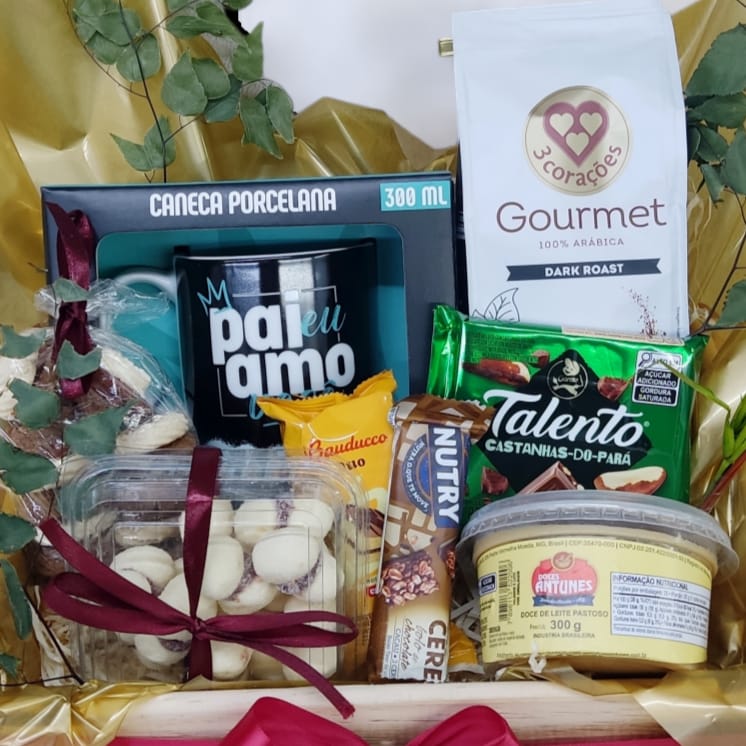 Cesta Café Doce Pai com doce de leita café gourmet e caneca Pai amo você Cod 356 - Imagem 2