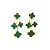Brinco Pendente Trevo Lucky Verde - Imagem 1