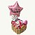 Cesta Feliz Páscoa com chocolates e balão personalizado - Imagem 1