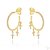 Brinco de Argola com Três/ 3 Cruz Cravejadas em Zircônia Penduradas - Semijoia Argolinha18k - Imagem 3